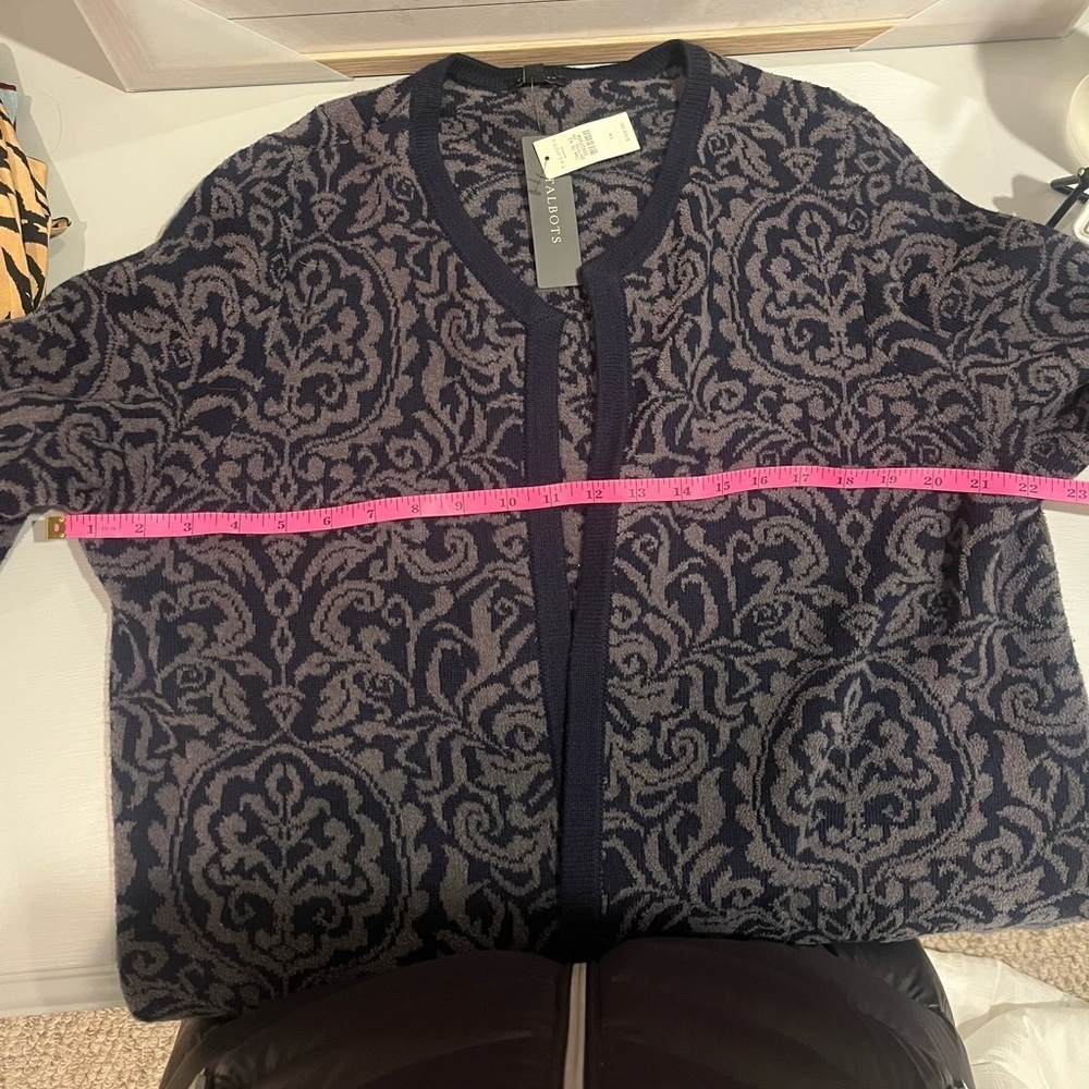 Talbots Black and Gray Floral Women's Sweater - Picture 7 of 7